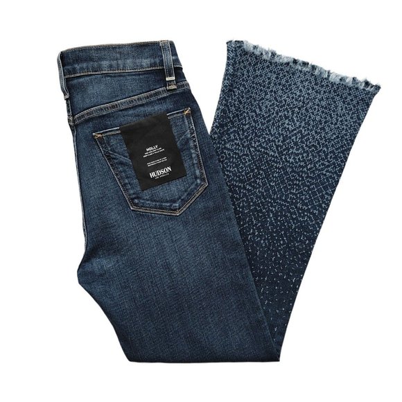 New HUDSON Holly High Rise Crop Flare Jeans 25 Blue - Picture 3 of 9